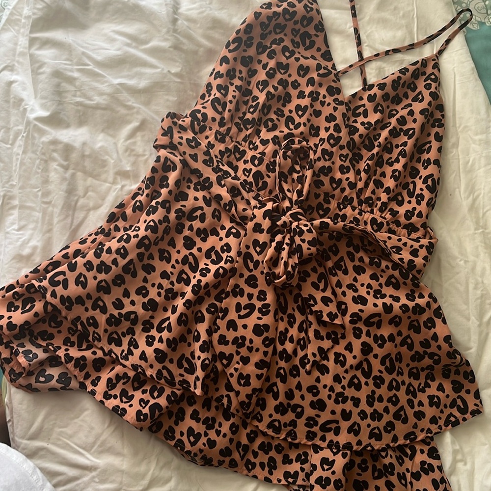 Boutique animal print romper L